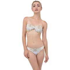 Ivory Marble  In Gold By Flipstylez Designs Classic Bandeau Bikini Set