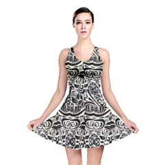 Vintage Black Swirls By Flipstylez Designs Reversible Skater Dress by flipstylezfashionsLLC