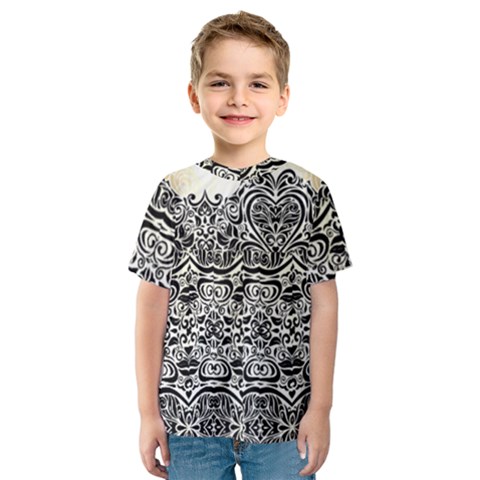 Vintage Black Swirls By Flipstylez Designs Kids  Sport Mesh Tee by flipstylezfashionsLLC