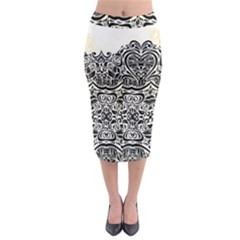 Vintage Black Swirls By Flipstylez Designs Midi Pencil Skirt by flipstylezfashionsLLC