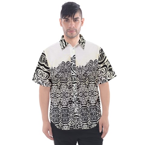 Vintage Black Swirls By Flipstylez Designs Men s Short Sleeve Shirt by flipstylezfashionsLLC