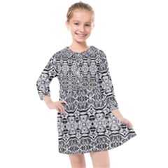 Vintage Black Hearts Swirls By Flipstylez Designs Kids  Quarter Sleeve Shirt Dress