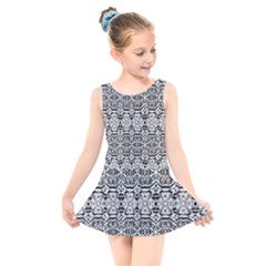 Vintage Black Hearts Swirls By Flipstylez Designs Kids  Skater Dress Swimsuit