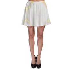 White Marble Pattern By Flipstylez Designs Skater Skirt