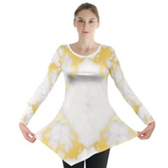 White Marble Pattern By Flipstylez Designs Long Sleeve Tunic  by flipstylezfashionsLLC