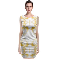 White Marble Pattern By Flipstylez Designs Classic Sleeveless Midi Dress