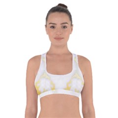 White Marble Pattern By Flipstylez Designs Cross Back Sports Bra by flipstylezfashionsLLC