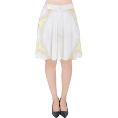 White Marble Pattern By Flipstylez Designs Velvet High Waist Skirt