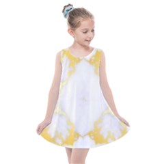 White Marble Pattern By Flipstylez Designs Kids  Summer Dress by flipstylezfashionsLLC