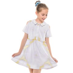 White Marble Pattern By Flipstylez Designs Kids  Short Sleeve Shirt Dress