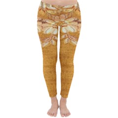 Golden Sunrise Pattern Flowers By Flipstylez Designs Classic Winter Leggings