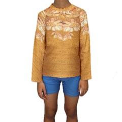 Golden Sunrise Pattern Flowers By Flipstylez Designs Kids  Long Sleeve Swimwear by flipstylezfashionsLLC