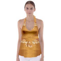 Golden Sunrise Pattern Flowers By Flipstylez Designs Babydoll Tankini Top by flipstylezfashionsLLC