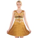 Golden sunrise pattern flowers By FlipStylez Designs V-Neck Sleeveless Dress View1