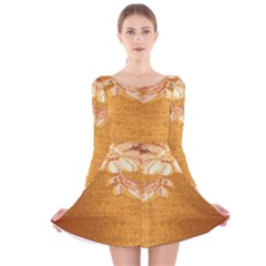 Golden Sunrise Pattern Flowers By Flipstylez Designs Long Sleeve Velvet Skater Dress by flipstylezfashionsLLC