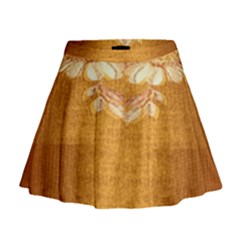 Golden Sunrise Pattern Flowers By Flipstylez Designs Mini Flare Skirt by flipstylezfashionsLLC