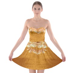 Golden Sunrise Pattern Flowers By Flipstylez Designs Strapless Bra Top Dress by flipstylezfashionsLLC