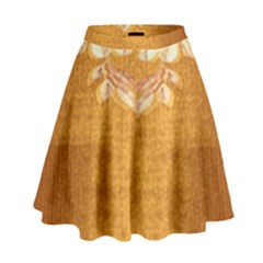 Golden Sunrise Pattern Flowers By Flipstylez Designs High Waist Skirt by flipstylezfashionsLLC