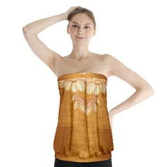 Golden Sunrise Pattern Flowers By Flipstylez Designs Strapless Top by flipstylezfashionsLLC