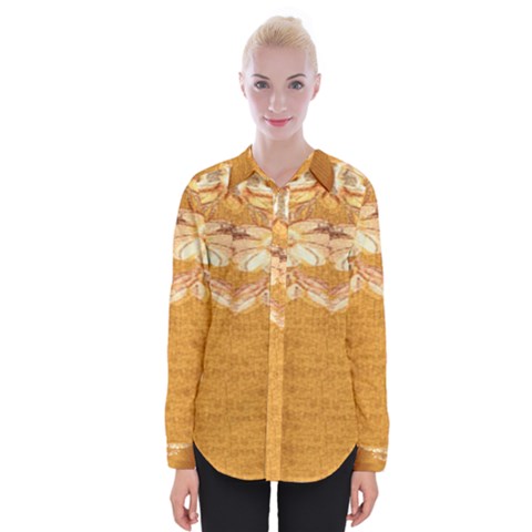 Golden Sunrise Pattern Flowers By Flipstylez Designs Womens Long Sleeve Shirt by flipstylezfashionsLLC