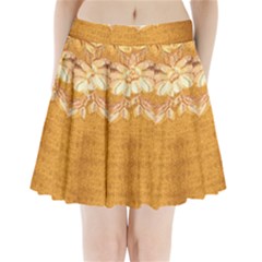 Golden Sunrise Pattern Flowers By Flipstylez Designs Pleated Mini Skirt by flipstylezfashionsLLC