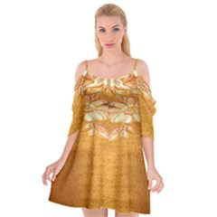 Golden Sunrise Pattern Flowers By Flipstylez Designs Cutout Spaghetti Strap Chiffon Dress by flipstylezfashionsLLC