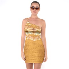 Golden Sunrise Pattern Flowers By Flipstylez Designs One Soulder Bodycon Dress by flipstylezfashionsLLC