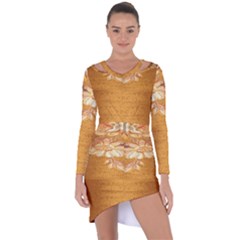 Golden Sunrise Pattern Flowers By Flipstylez Designs Asymmetric Cut-out Shift Dress by flipstylezfashionsLLC