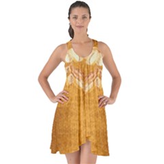 Golden Sunrise Pattern Flowers By Flipstylez Designs Show Some Back Chiffon Dress by flipstylezfashionsLLC