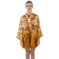 Golden Sunrise Pattern Flowers By Flipstylez Designs Long Sleeve Kimono Robe by flipstylezfashionsLLC