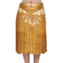 Golden sunrise pattern flowers By FlipStylez Designs Velvet Flared Midi Skirt View1