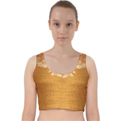 Golden Sunrise Pattern Flowers By Flipstylez Designs Velvet Racer Back Crop Top