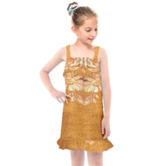 Golden Sunrise Pattern Flowers By Flipstylez Designs Kids  Overall Dress