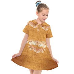 Golden Sunrise Pattern Flowers By Flipstylez Designs Kids  Short Sleeve Shirt Dress by flipstylezfashionsLLC