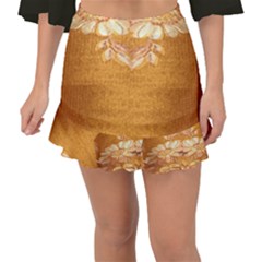 Golden Sunrise Pattern Flowers By Flipstylez Designs Fishtail Mini Chiffon Skirt