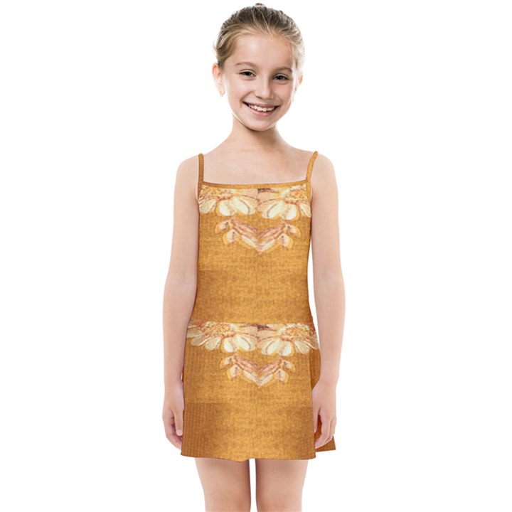 Golden sunrise pattern flowers By FlipStylez Designs Kids Summer Sun Dress