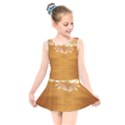 Golden sunrise pattern flowers By FlipStylez Designs Kids  Skater Dress Swimsuit View1