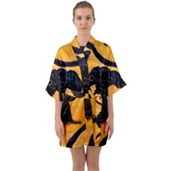 Ceramic Tree Smudge Quarter Sleeve Kimono Robe by DeneWestUK