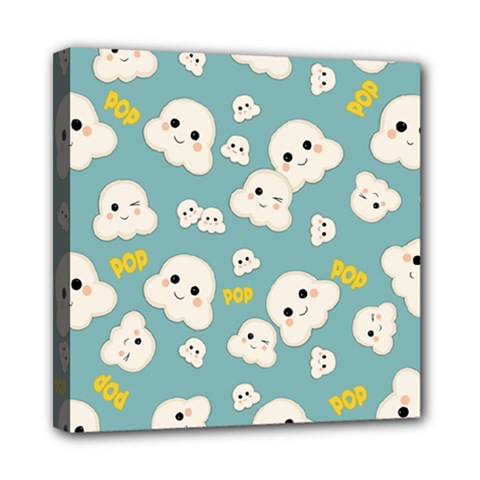 Cute Kawaii Popcorn Pattern Mini Canvas 8  X 8  (stretched) by Valentinaart