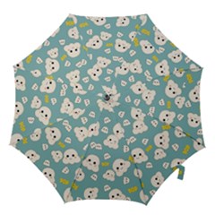 Cute Kawaii Popcorn Pattern Hook Handle Umbrellas (large) by Valentinaart