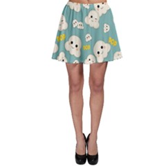 Cute Kawaii Popcorn Pattern Skater Skirt by Valentinaart