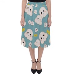 Cute Kawaii Popcorn Pattern Classic Midi Skirt