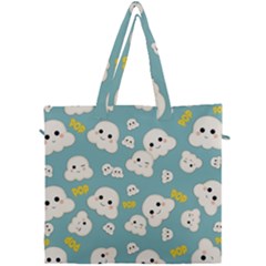 Cute Kawaii Popcorn Pattern Canvas Travel Bag