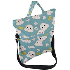 Cute Kawaii Popcorn Pattern Fold Over Handle Tote Bag