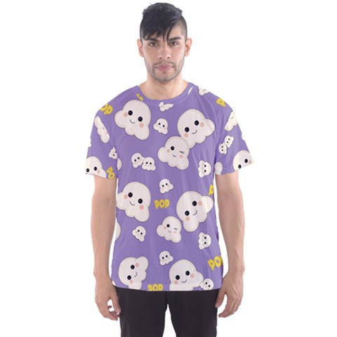 Cute Kawaii Popcorn Pattern Men s Sports Mesh Tee by Valentinaart