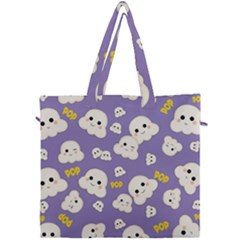 Cute Kawaii Popcorn Pattern Canvas Travel Bag