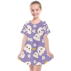 Cute Kawaii Popcorn Pattern Kids  Smock Dress by Valentinaart