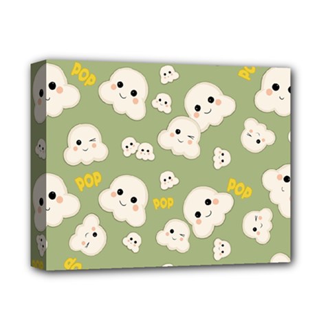 Cute Kawaii Popcorn Pattern Deluxe Canvas 14  X 11  (stretched) by Valentinaart