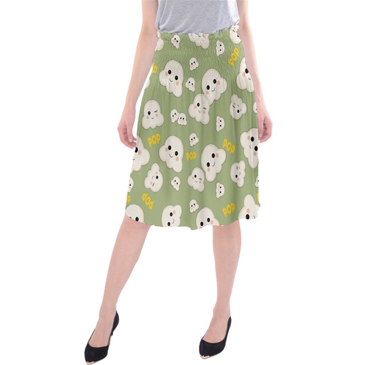 Cute Kawaii Popcorn pattern Midi Beach Skirt