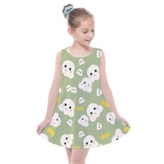 Cute Kawaii Popcorn Pattern Kids  Summer Dress